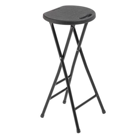 Juego de 10 taburetes altos plegables negros
