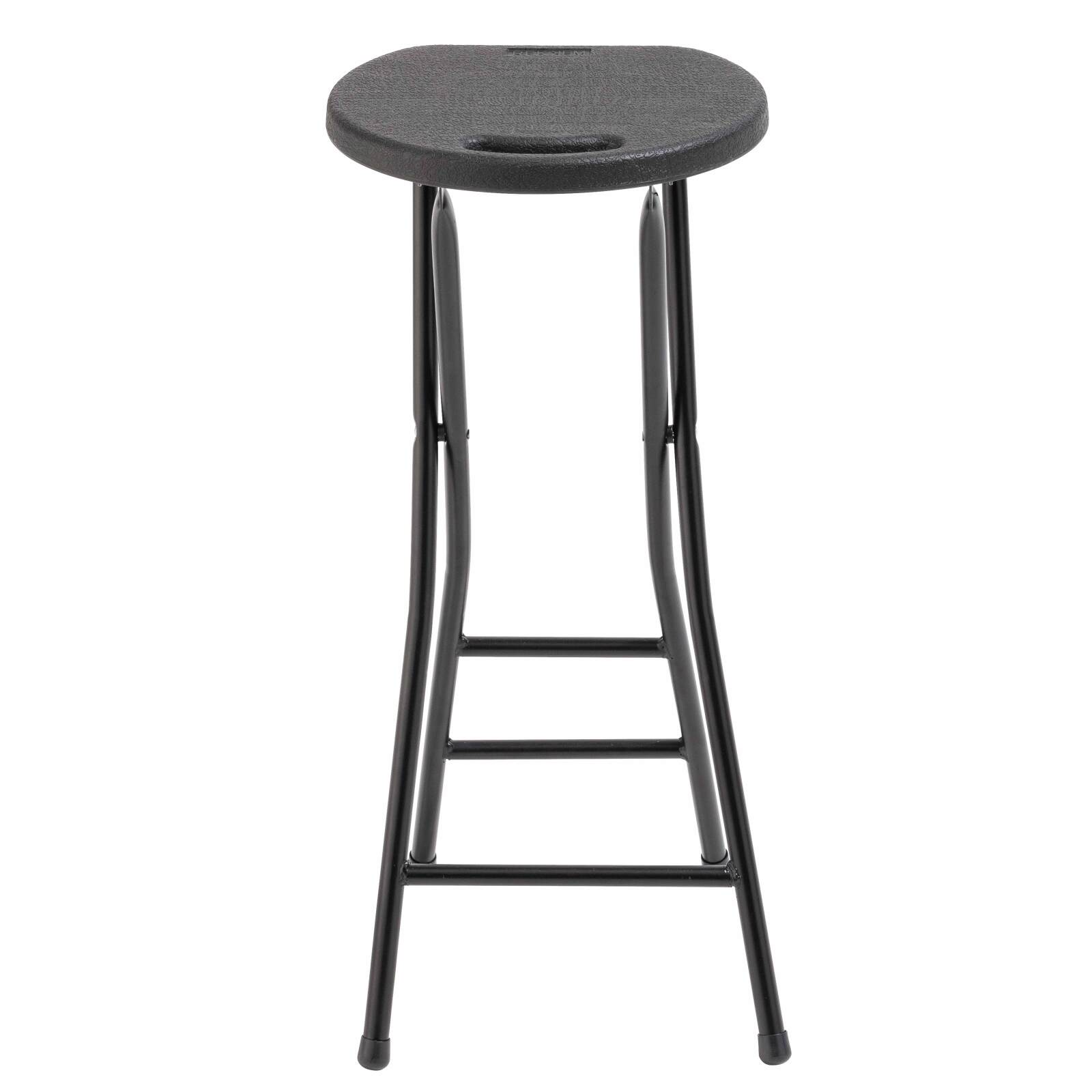 Juego de 10 taburetes altos plegables negros Juego de 10 taburetes altos plegables negros