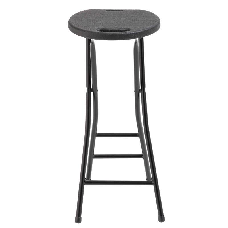 Juego de 10 taburetes altos plegables negros