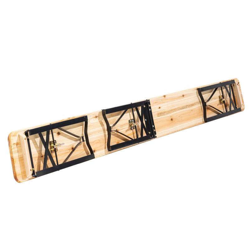 Mesa plegable madera y bancos plegables 218 cm 10 plazas