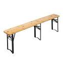 Mesa plegable madera y bancos plegables 218 cm 10 plazas