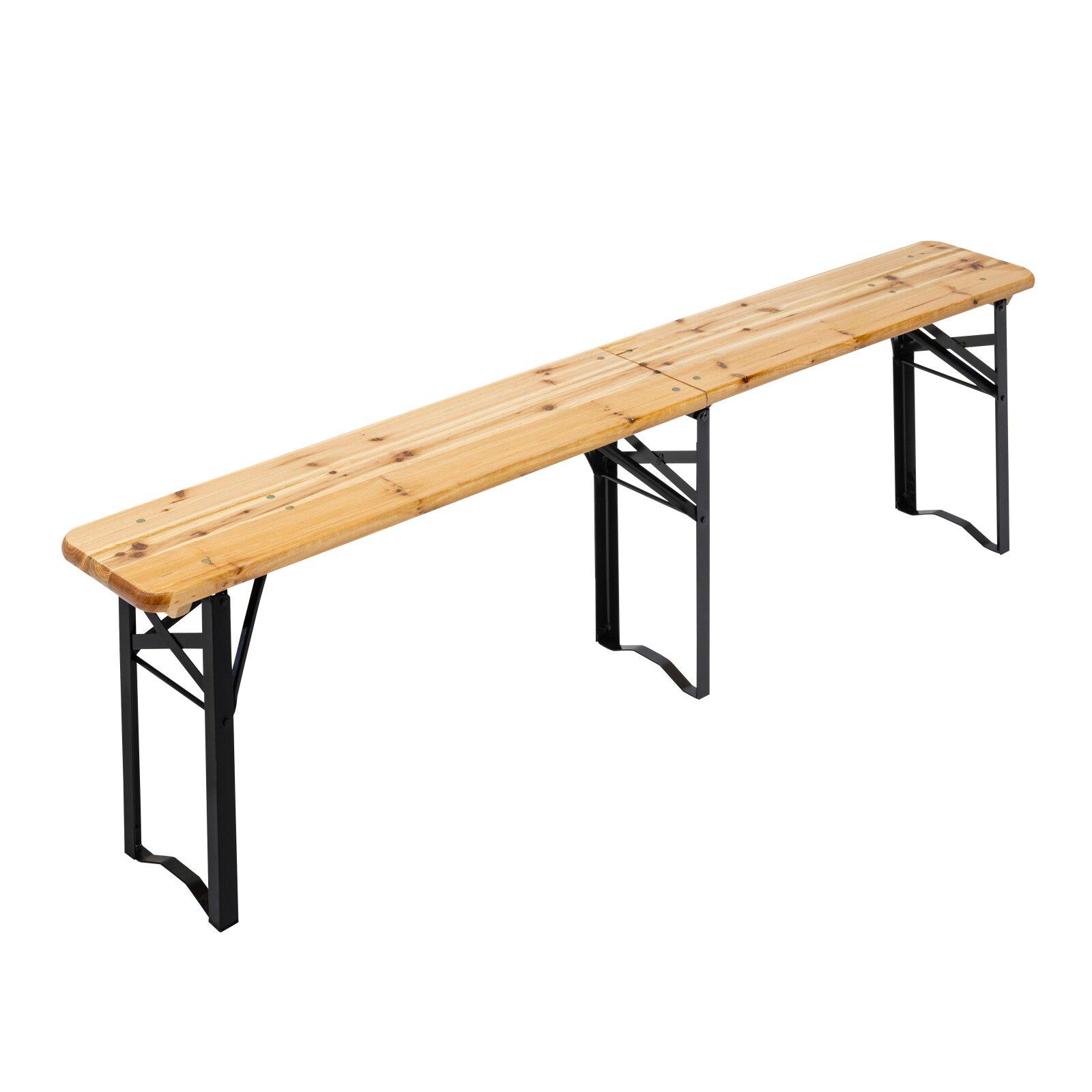 Mesa plegable madera y bancos plegables 218 cm 10 plazas