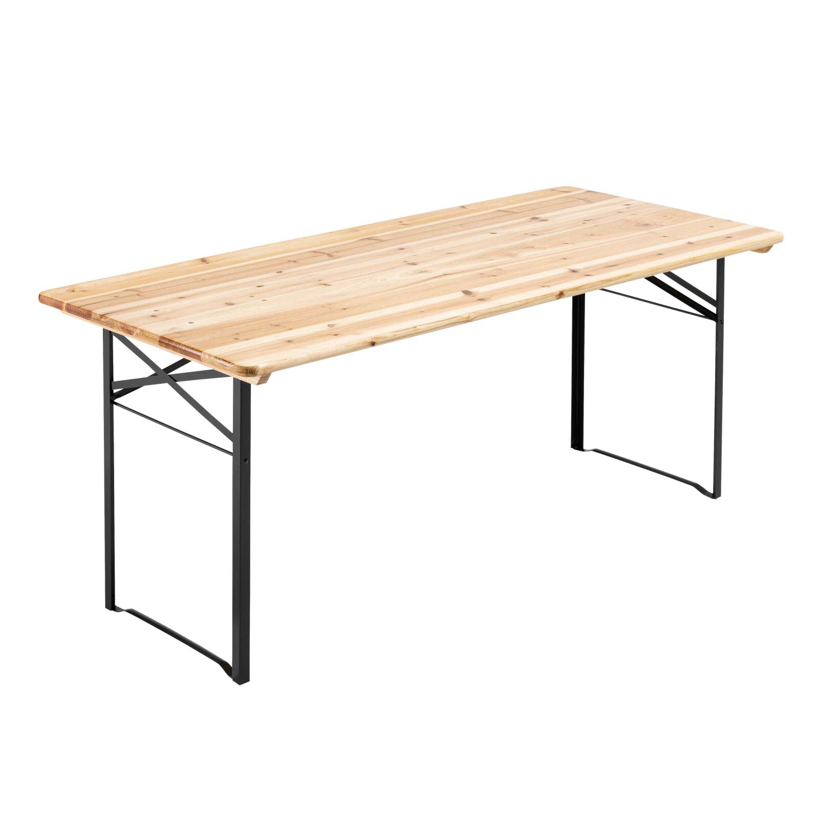Mesa plegable madera y 2 bancos plegables 8 plazas 177x80 cm - Lote de 10