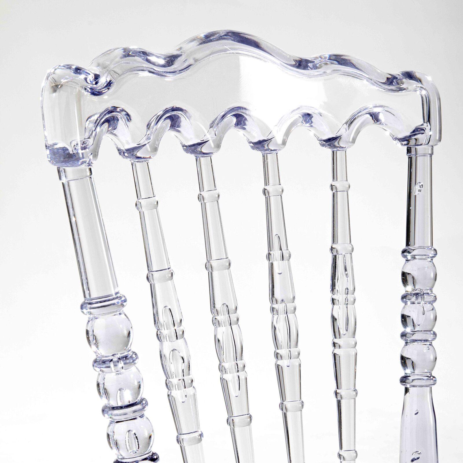 Juego de 4 sillas de recepción caladas transparentes