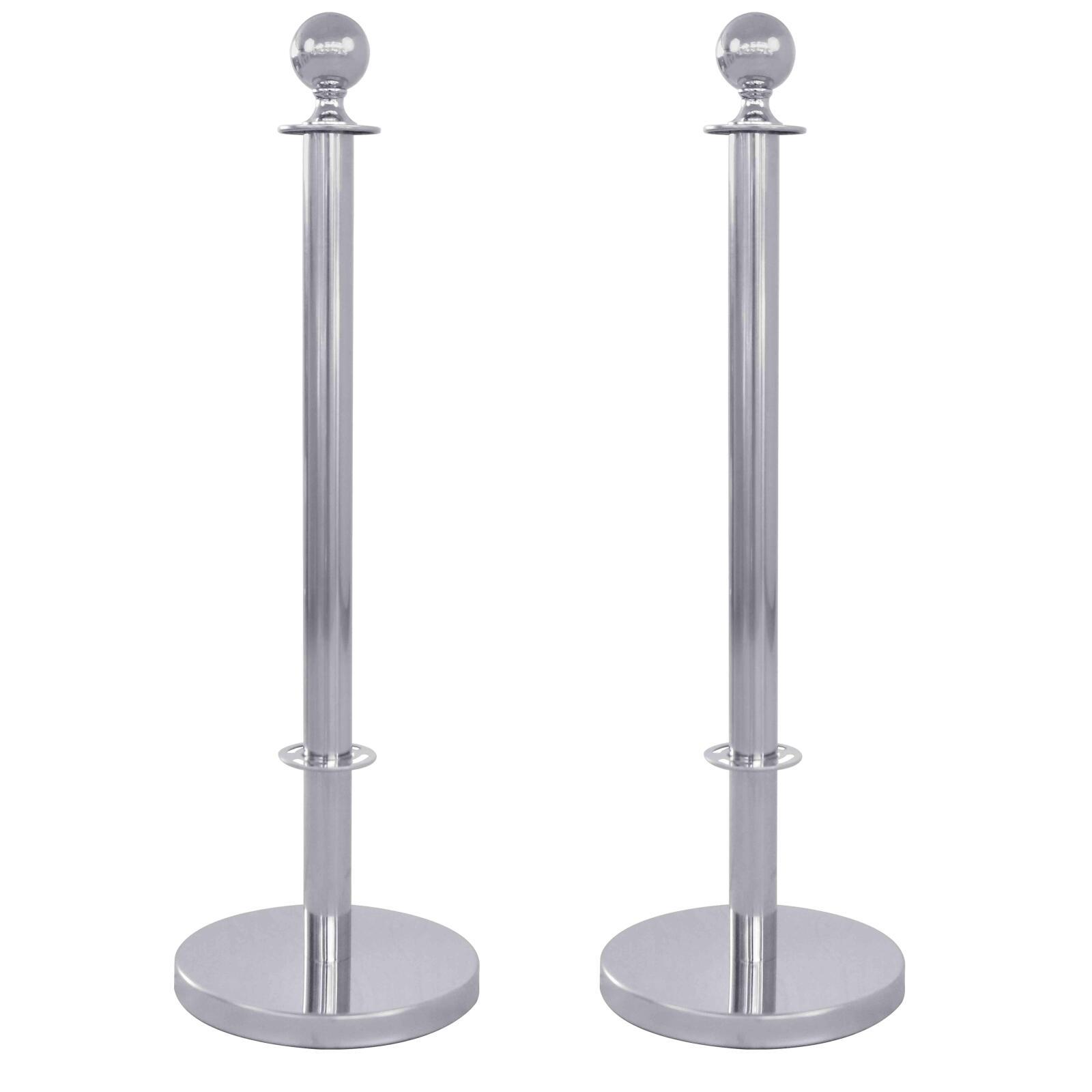 2 postes divisores de terraza cromados