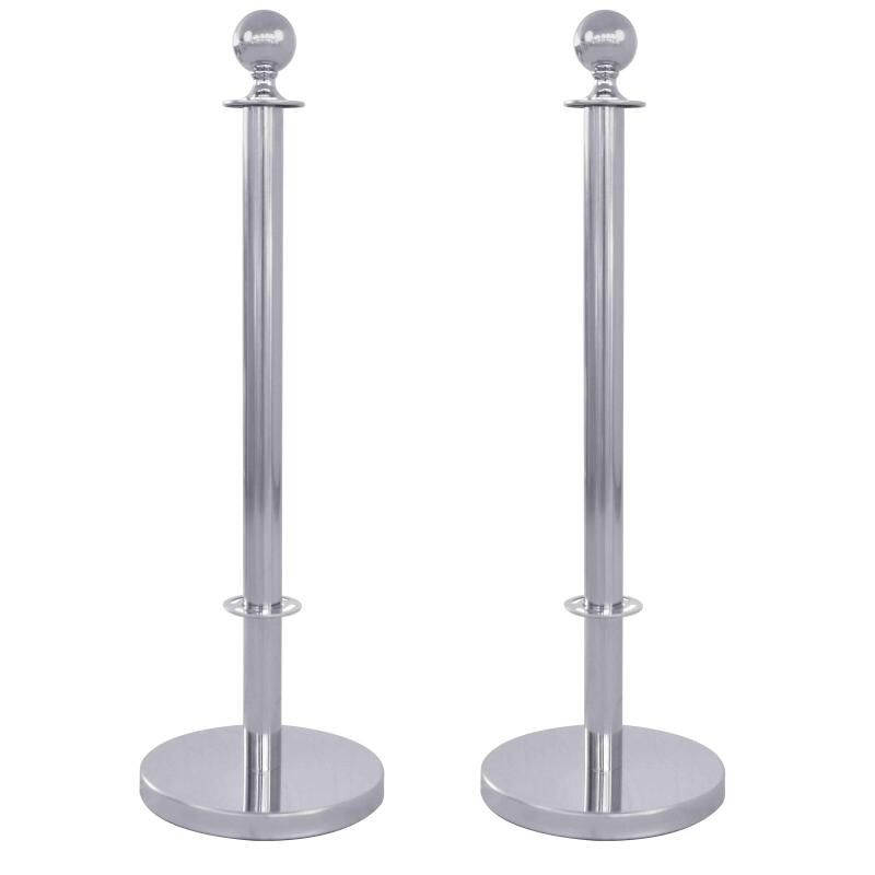 2 postes divisores de terraza cromados