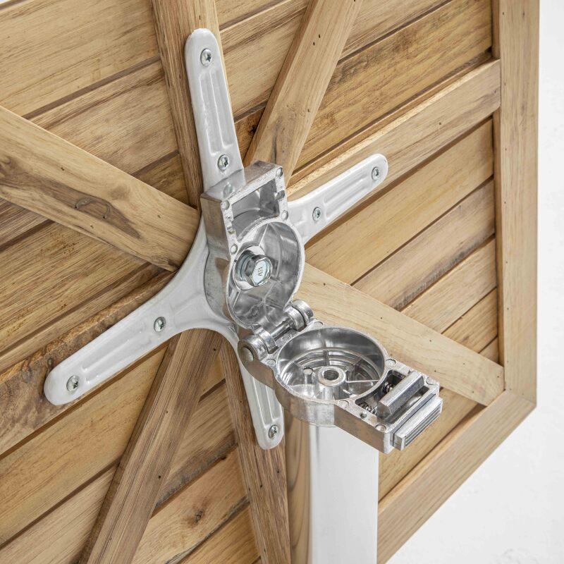 Mesa de terraza plegable y 4 sillas en aluminio y madera