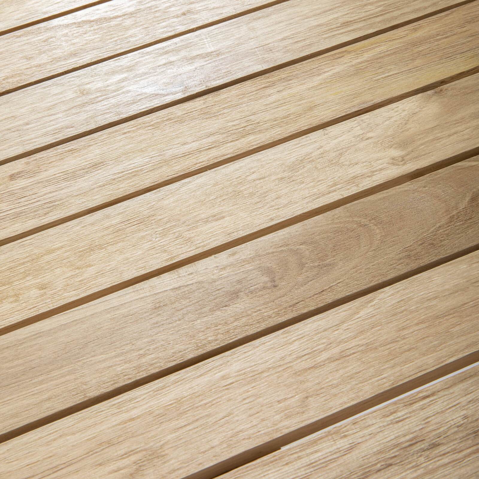 Mesa de terraza plegable y 4 sillas en aluminio y madera