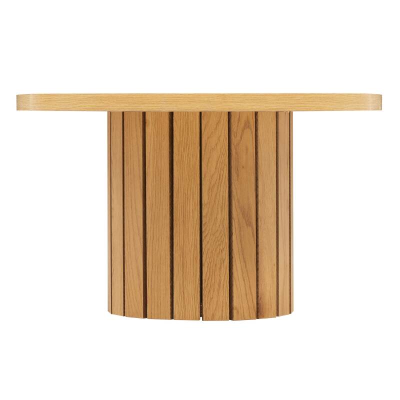 Mesa de centro ovalada en MDF con decoración en melamina FSC®