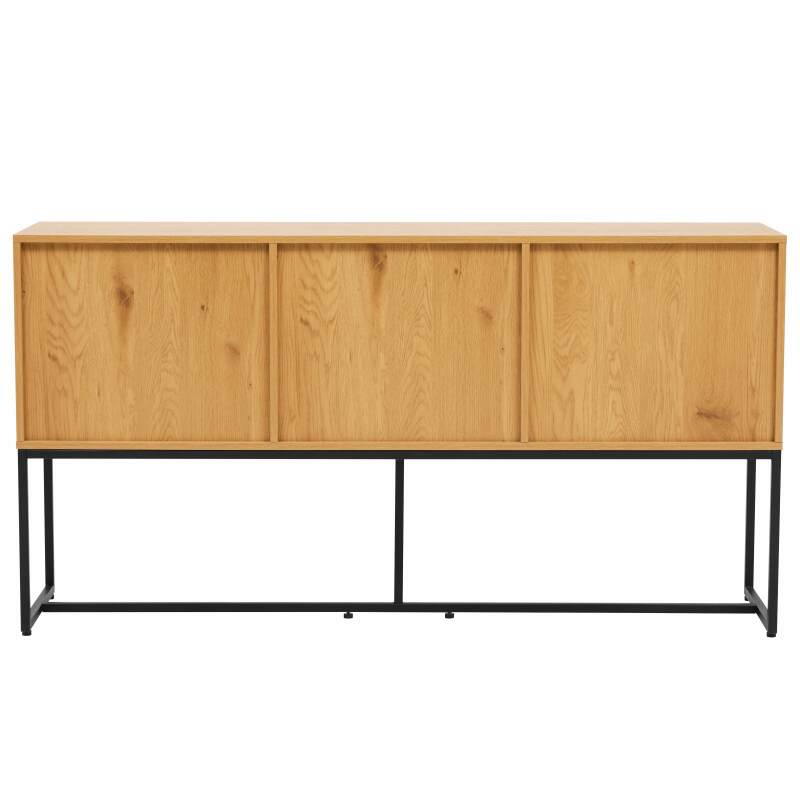 Aparador con 2 puertas y 3 cajones en acero y MDF con decoración en melamina FSC®