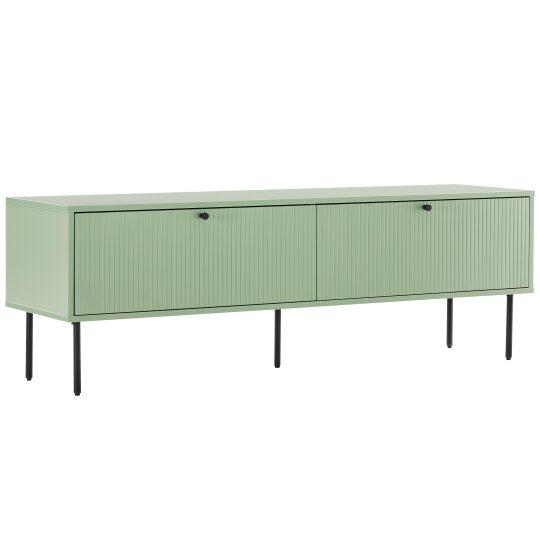 Mueble TV colorido de efecto listones 150 cm | Oviala