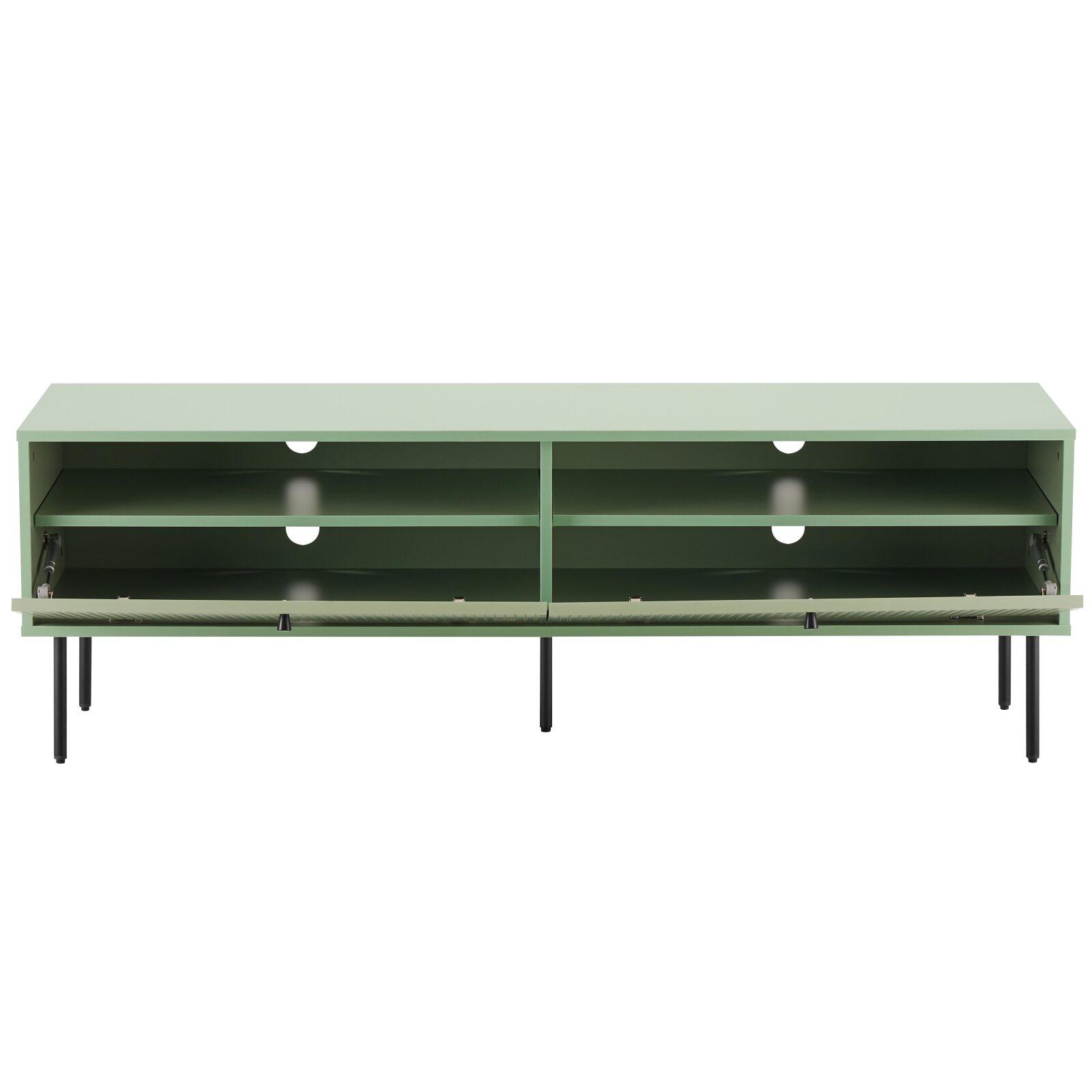 Mueble TV de acero y MDF con decoración en melamina FSC® 150 cm
