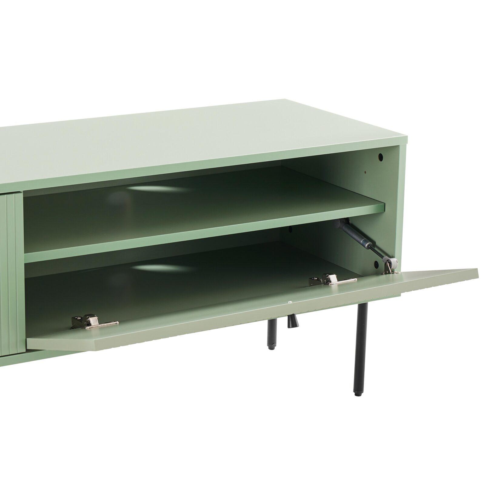 Mueble TV de acero y MDF con decoración en melamina FSC® 150 cm