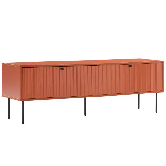 Mueble TV en acero y MDF con decoración en melamina FSC® | Oviala
