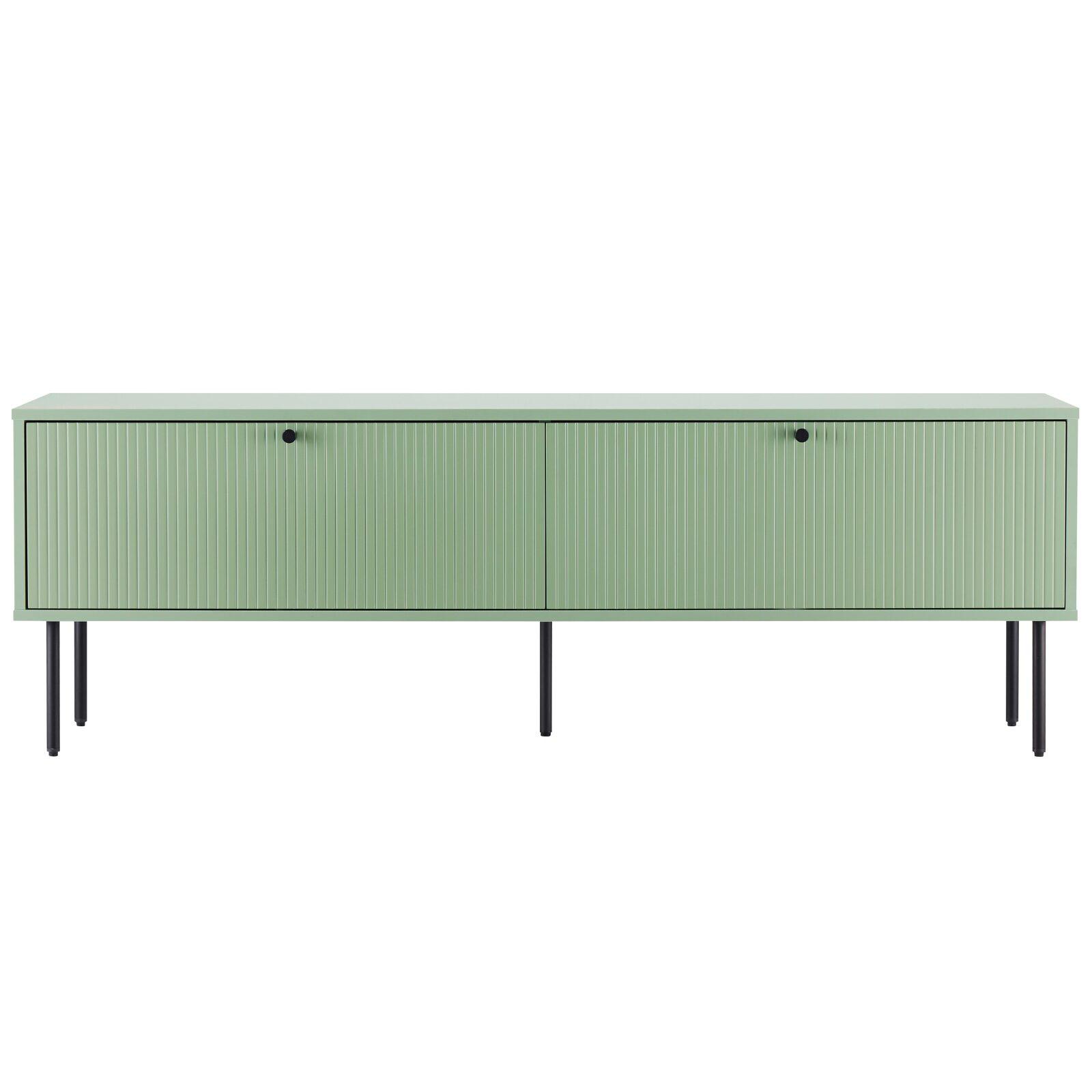 Mueble TV de acero y MDF con decoración en melamina FSC® 150 cm