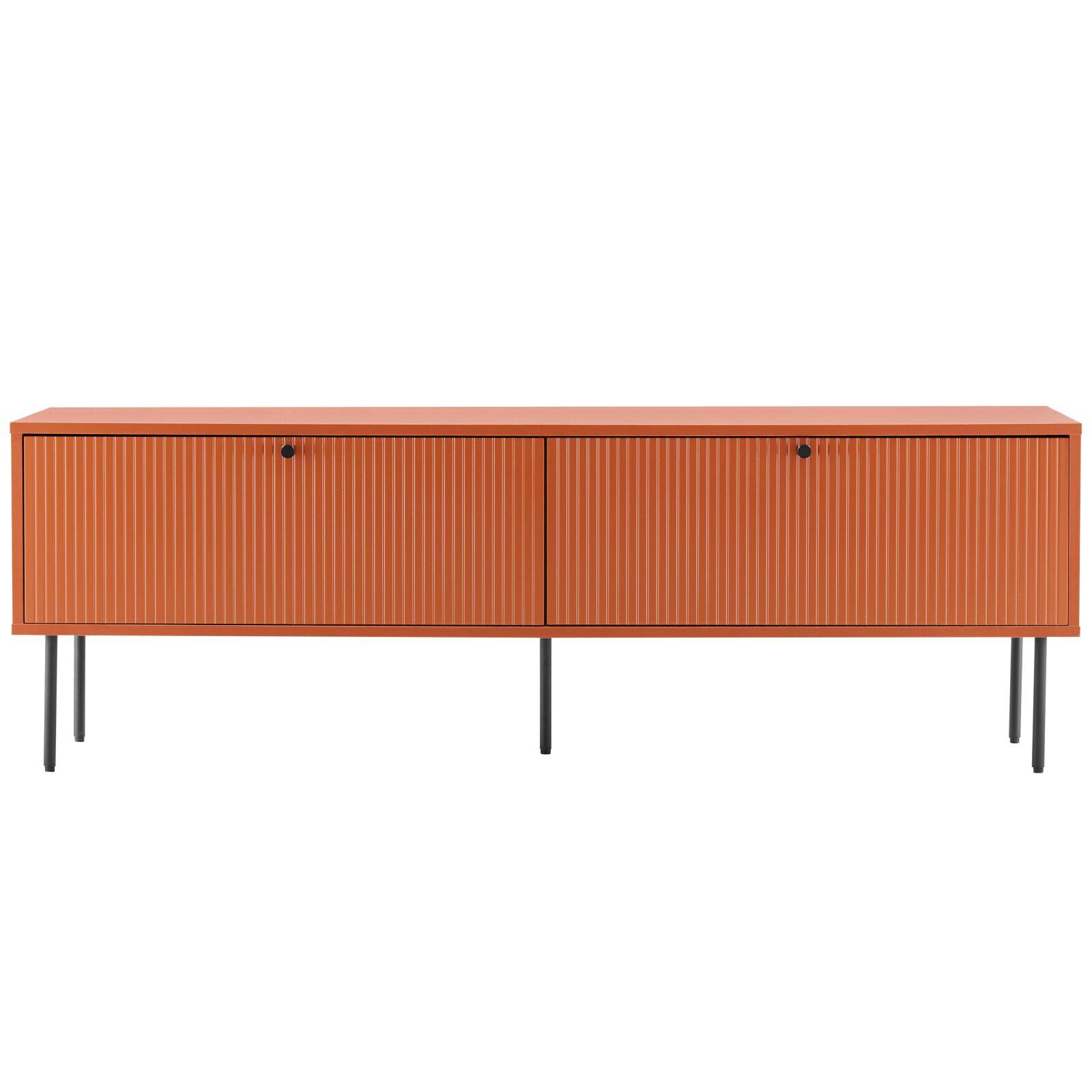 Mueble TV de acero y MDF con decoración en melamina FSC® 150 cm