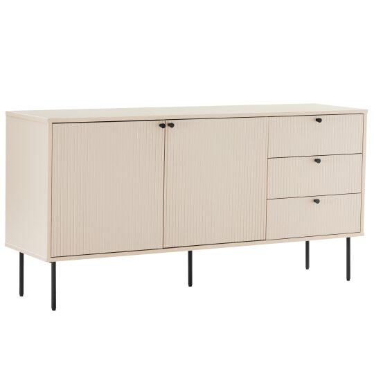 Aparador 2 puertas y 3 cajones en acero y decoración melamina MDF FSC® 150 cm