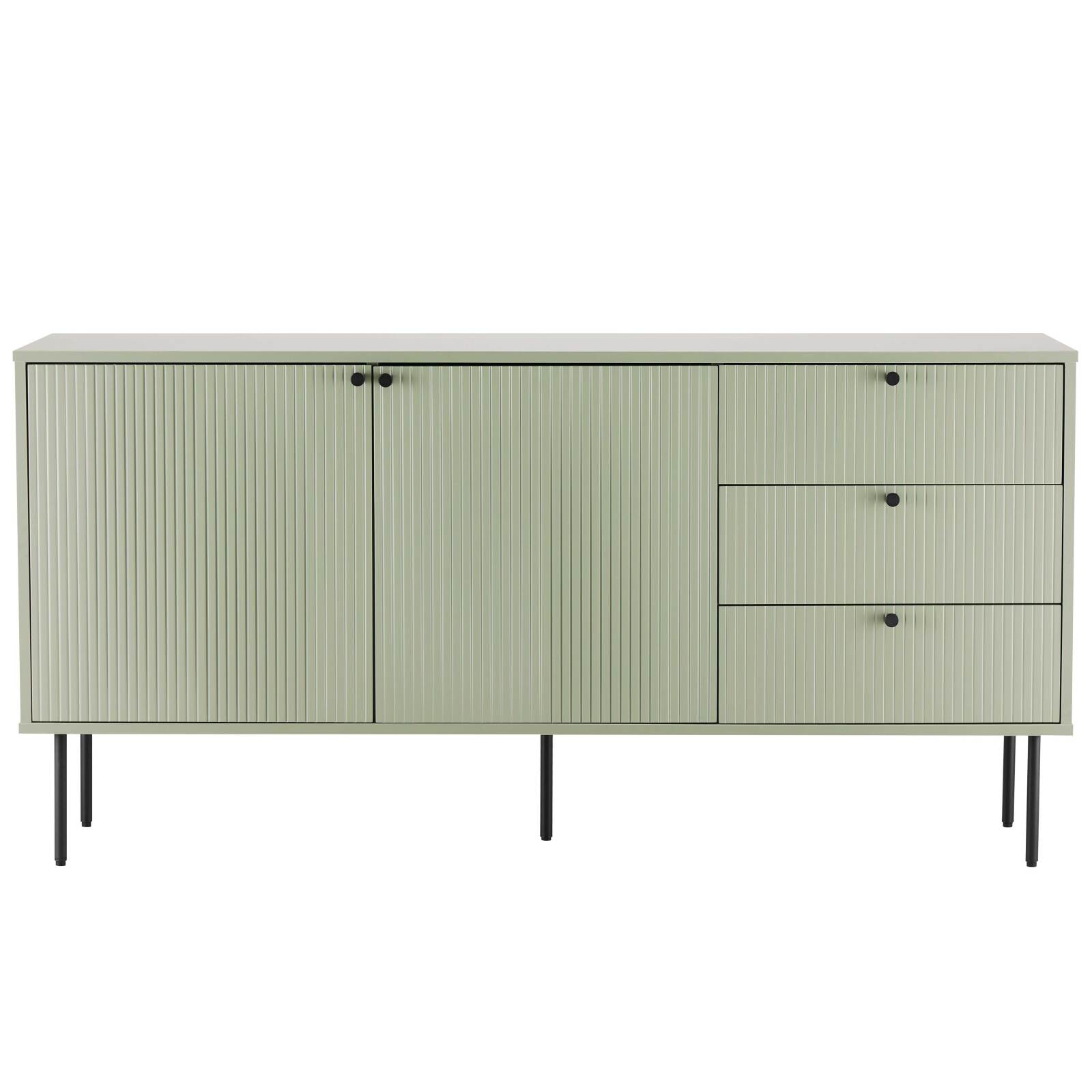 Aparador 2 puertas y 3 cajones en acero y decoración melamina MDF FSC® 150 cm