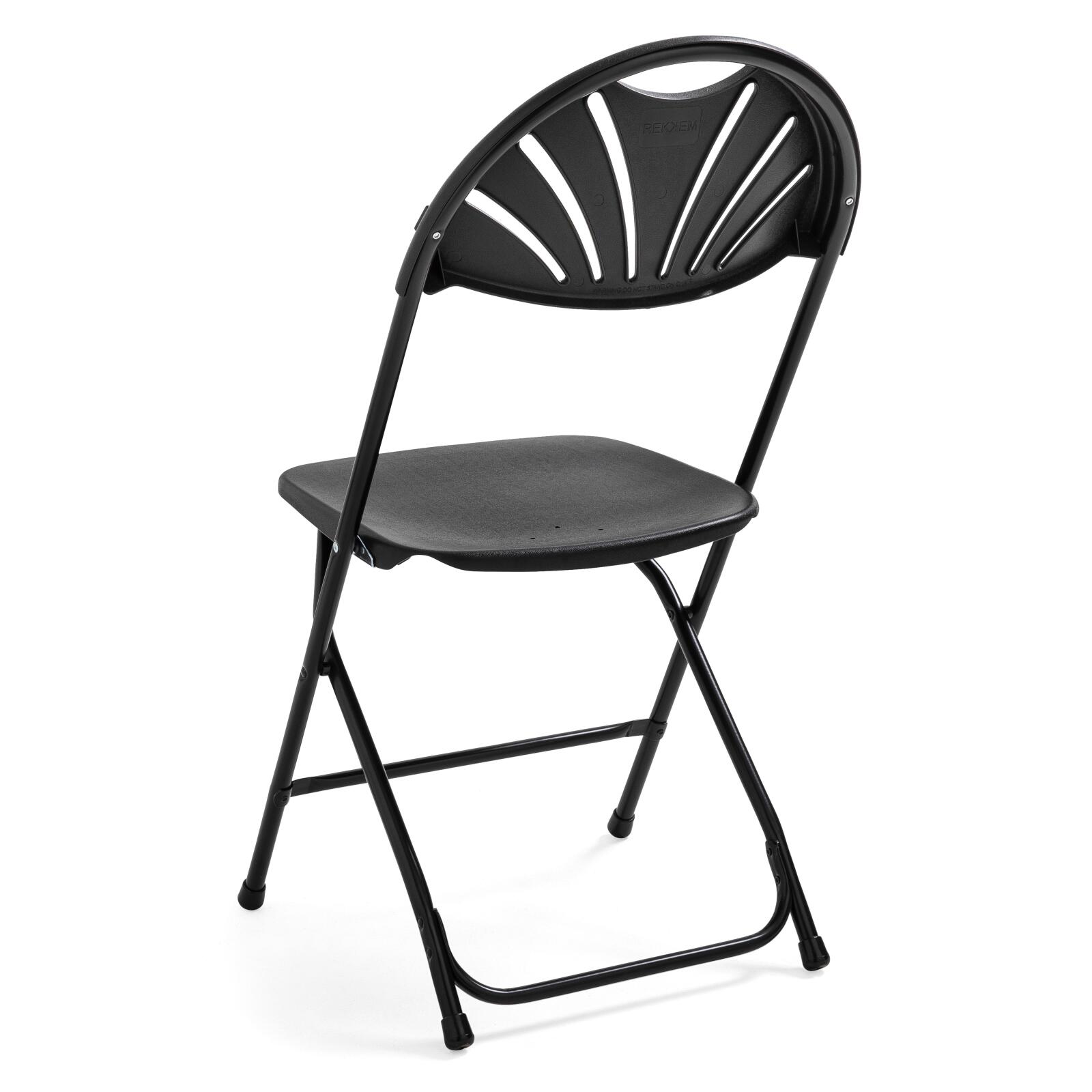 Silla plegable de plástico negro Silla plegable de plástico negro