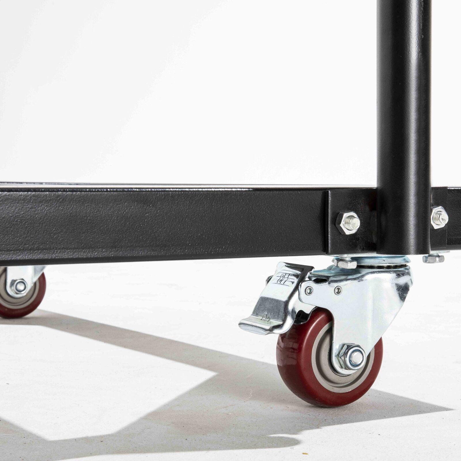 Juego de 13 mesas plegables redondas negras de 150 cm y carro de transporte Juego de 13 mesas plegables redondas negras de 150 cm y carro de transporte