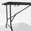 Juego de 5 mesas plegables de PEAD negro 180 cm - 8 plazas