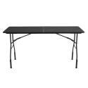 Mesa plegable negra 180 cm con 4 extensiones