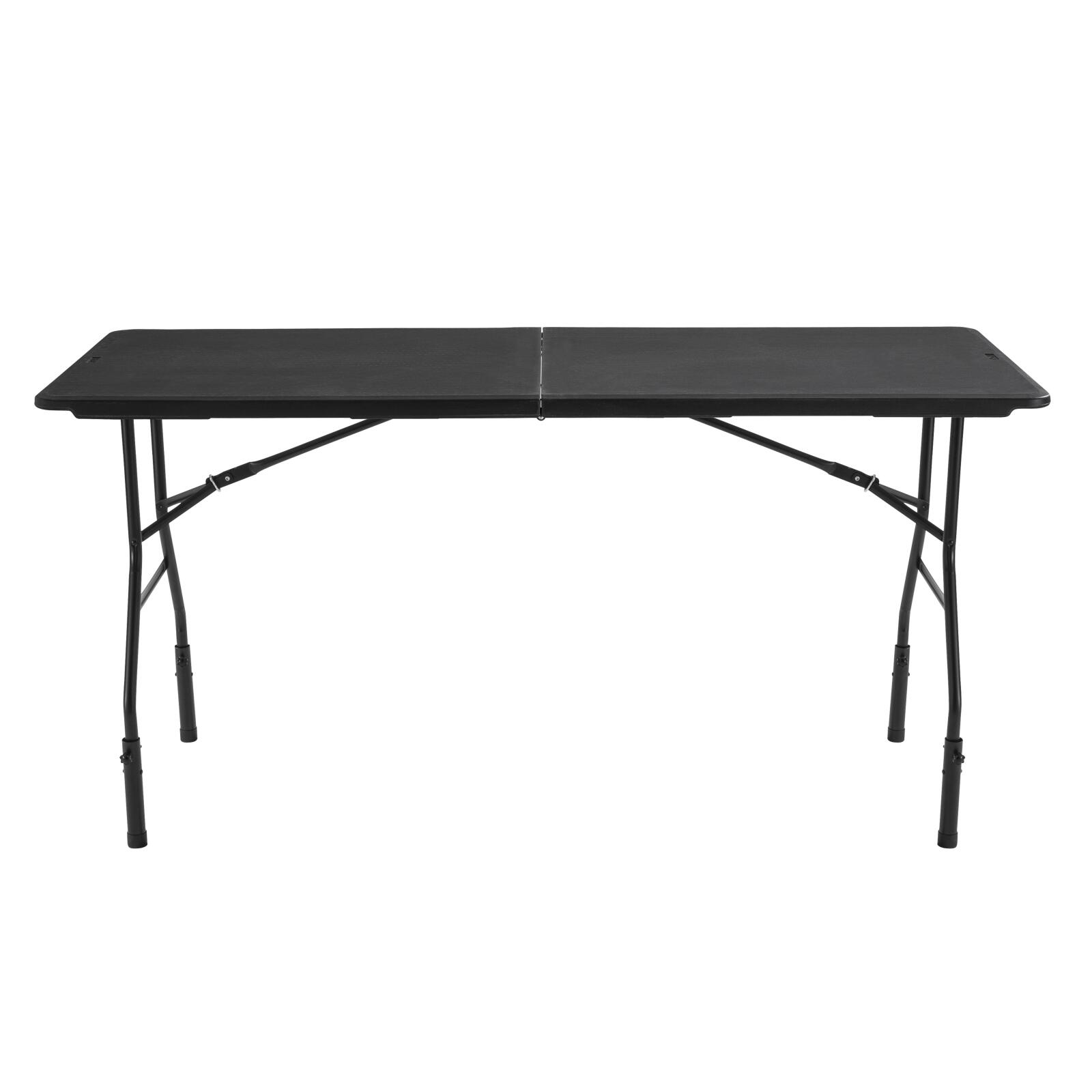 Mesa plegable negra 180 cm con 4 extensiones Mesa plegable negra 180 cm con 4 extensiones
