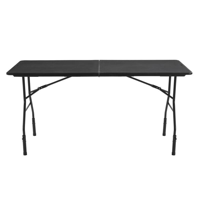 Mesa plegable negra 180 cm con 4 extensiones
