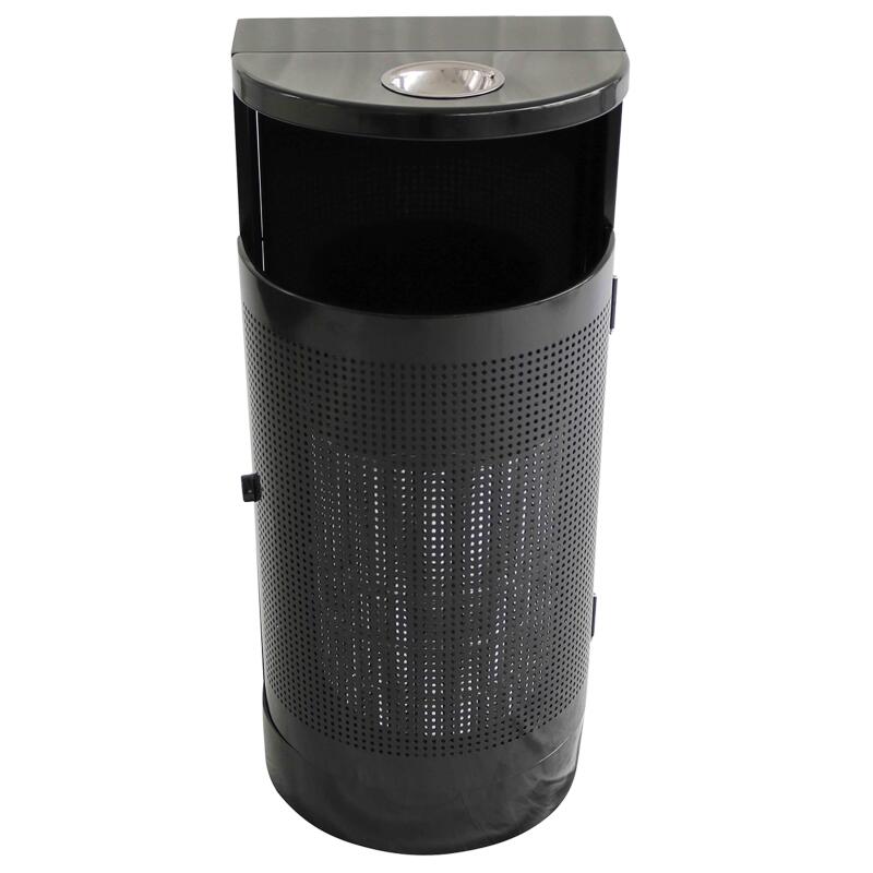 Papelera y cenicero de acero de pared para exterior - 29 L