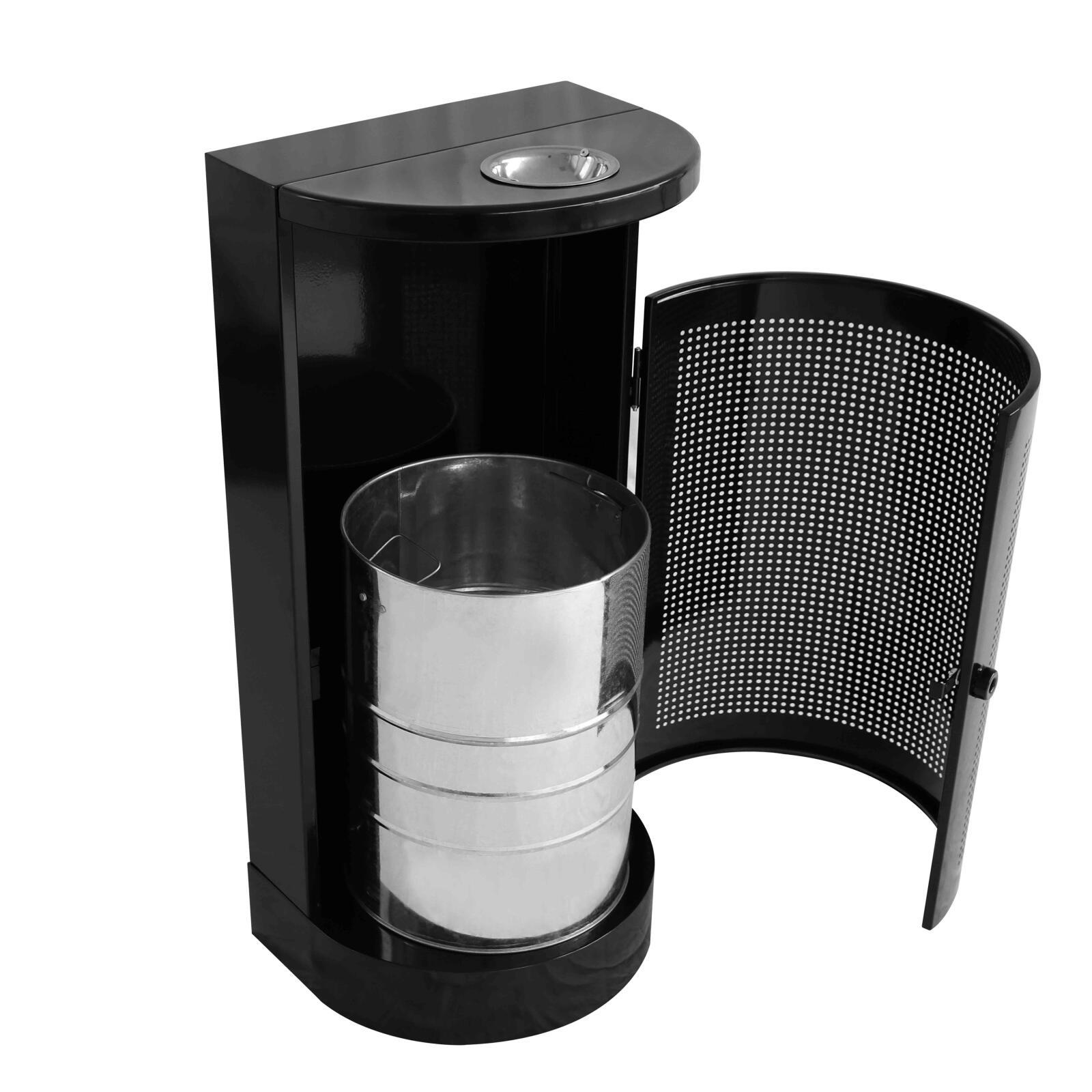 Papelera y cenicero de acero de pared para exterior - 29 L