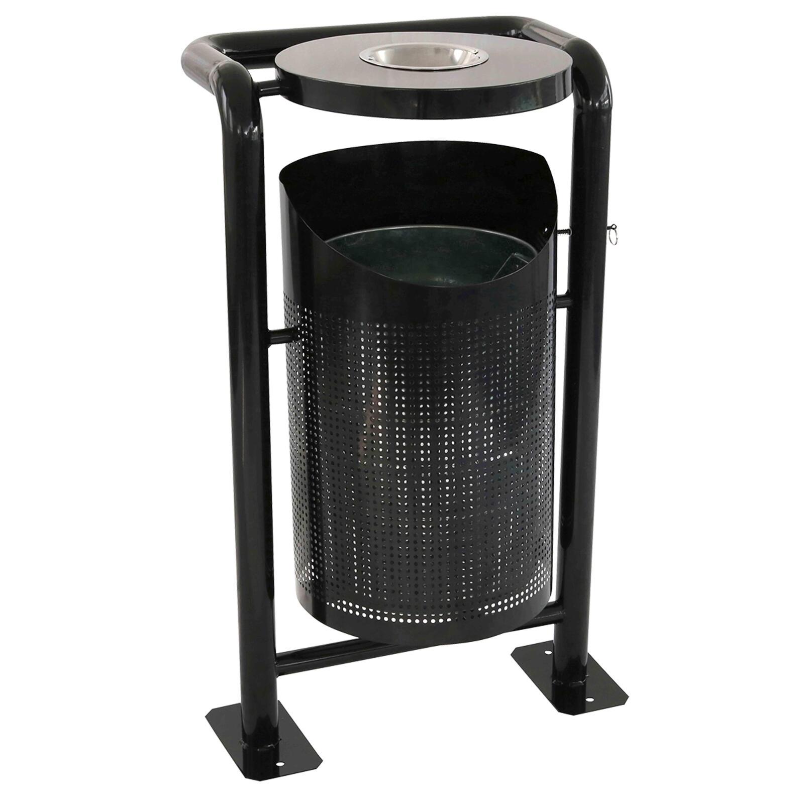 Cubo de basura exterior con patas y cenicero - 30L Cubo de basura exterior con patas y cenicero - 30L