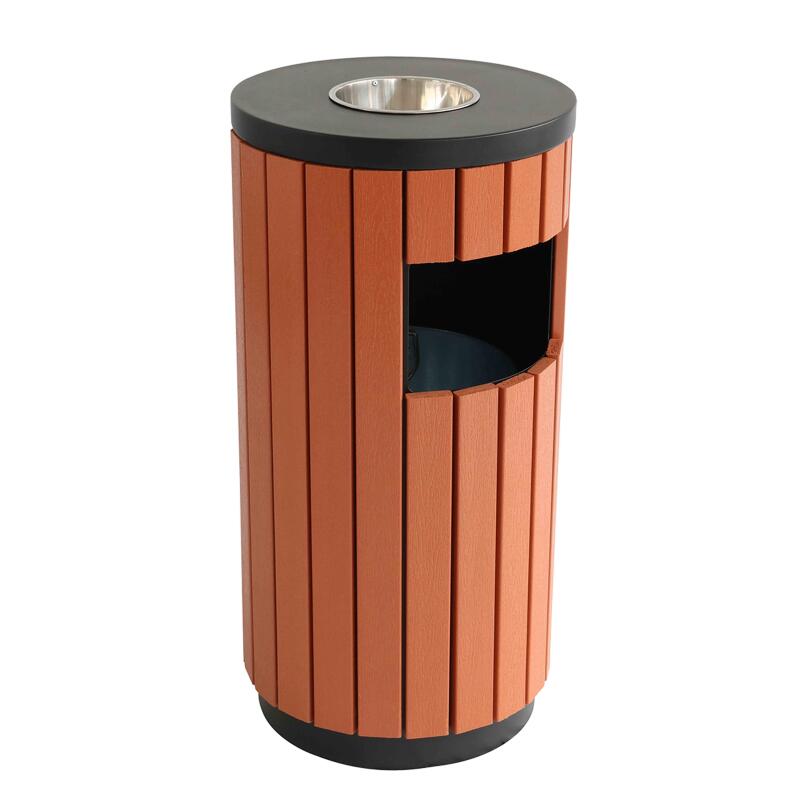 Cubo de basura exterior con cenicero - 29 L