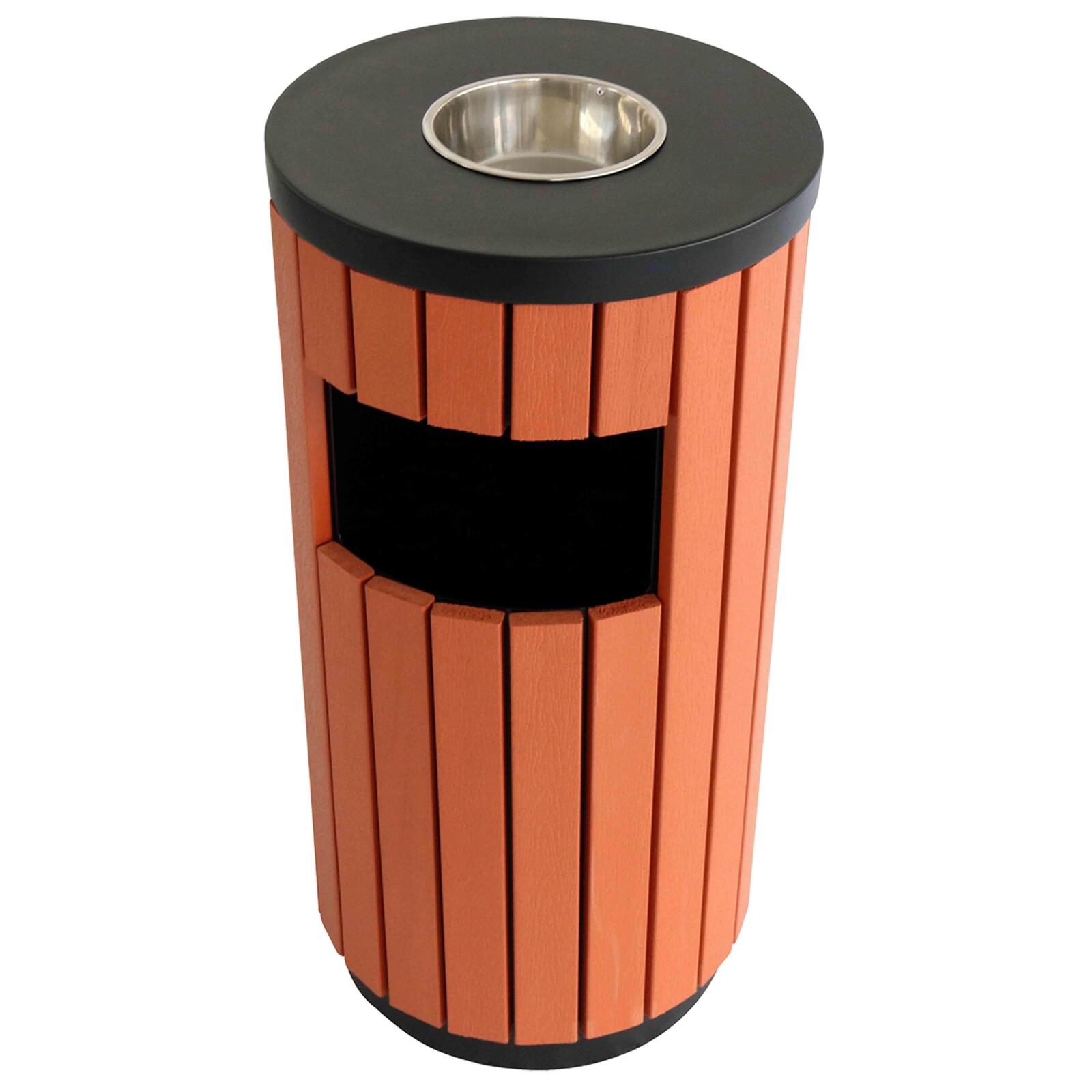 Cubo de basura exterior con cenicero - 29 L Cubo de basura exterior con cenicero - 29 L