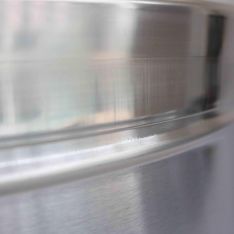 Cubo de basura redondo de acero inoxidable - 240 L