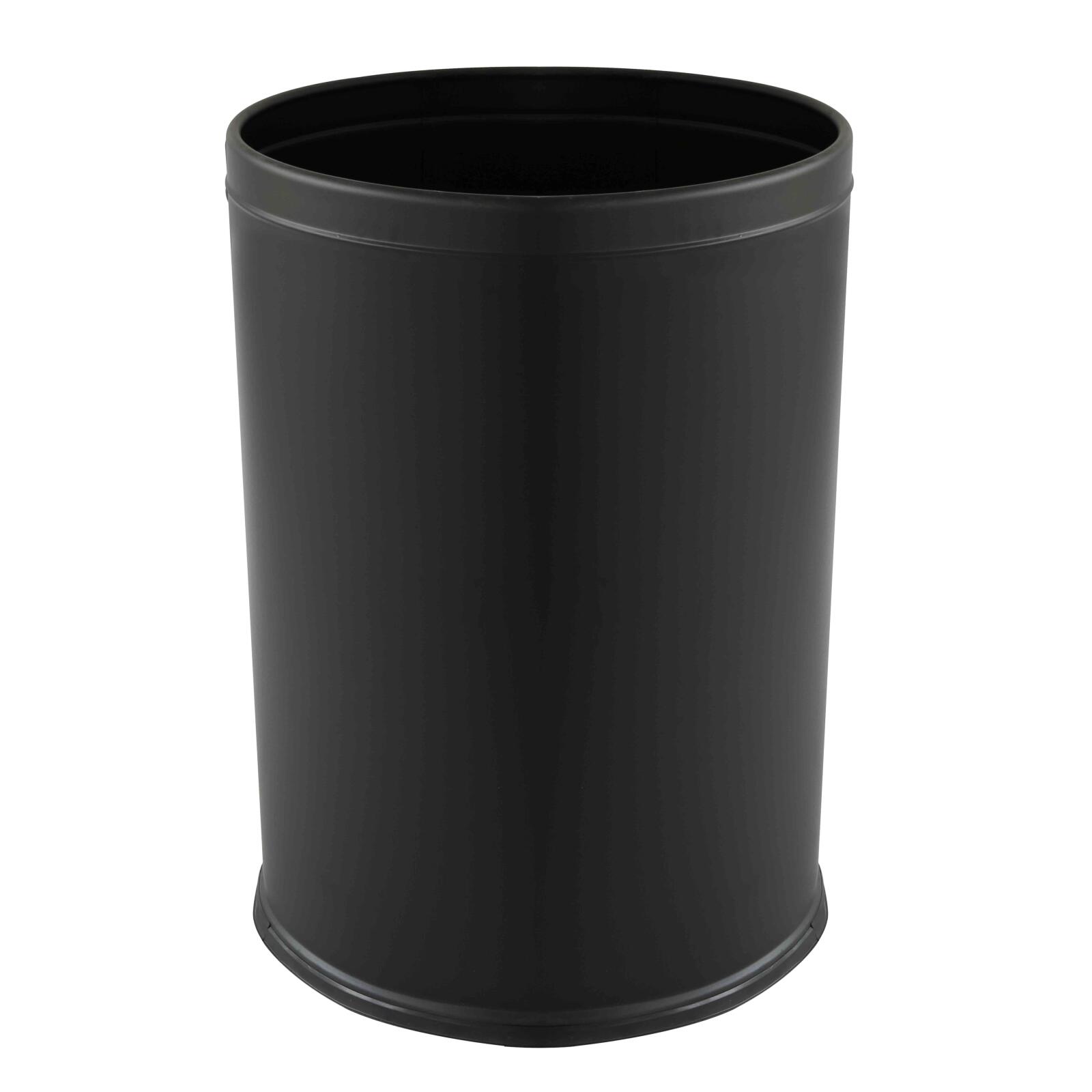Papelera redonda de acero negro mate 240 L Papelera redonda de acero negro mate 240 L