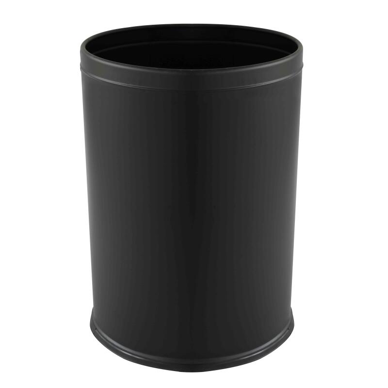 Papelera redonda de acero negro mate 240 L