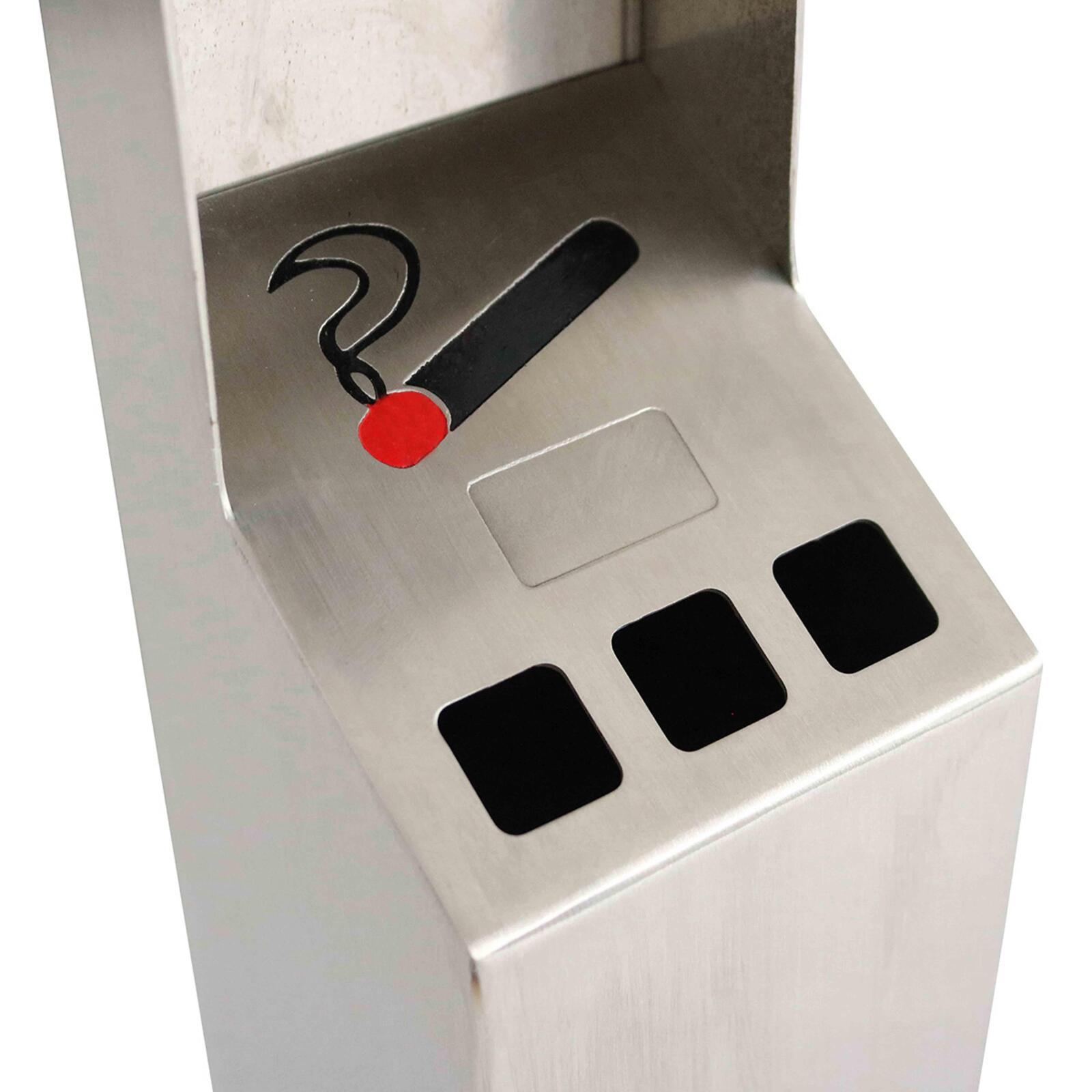 Cenicero de pared de acero inoxidable para exterior Cenicero de pared de acero inoxidable para exterior