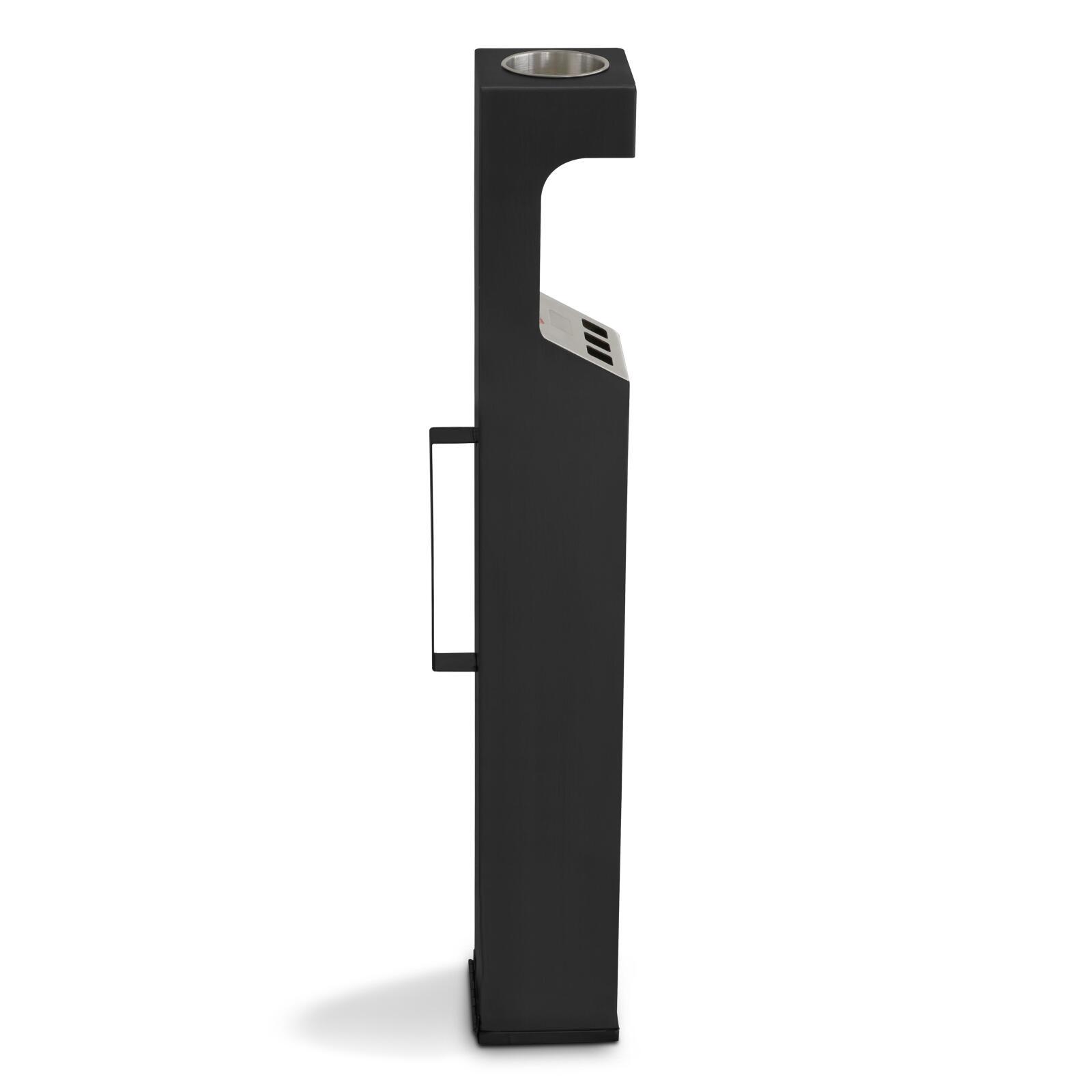 Cenicero de pared para exterior en acero negro