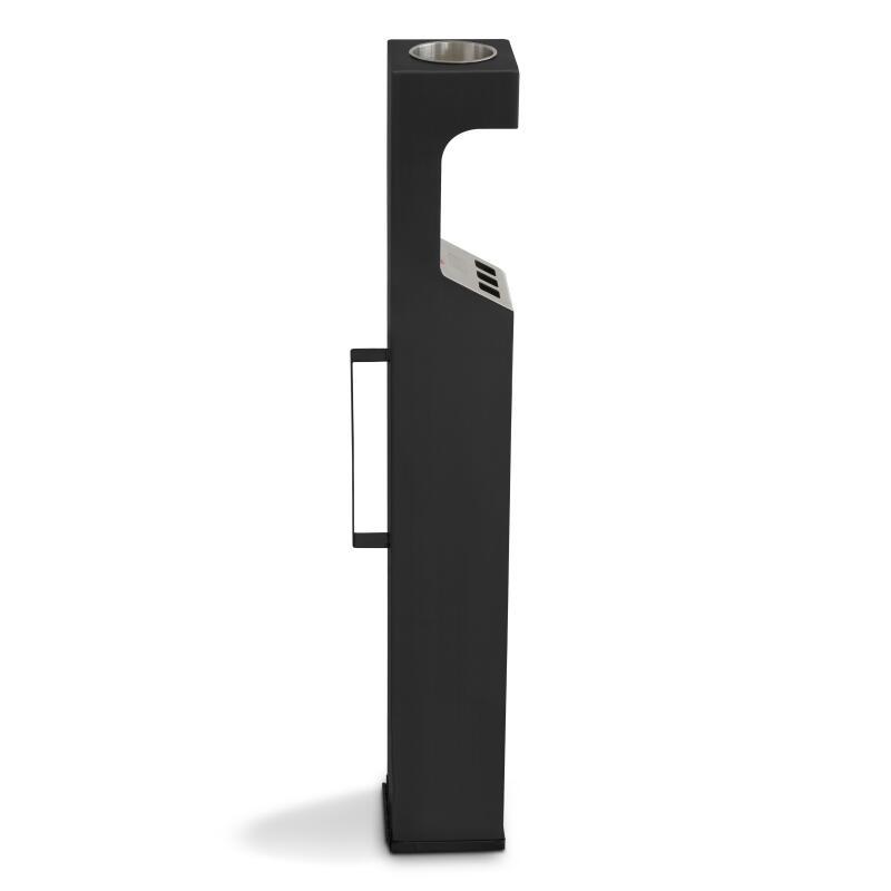 Cenicero de pared para exterior en acero negro