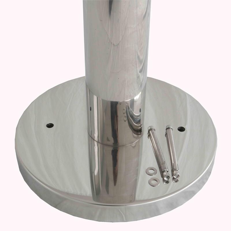 Cenicero exterior para fijar al suelo cromado