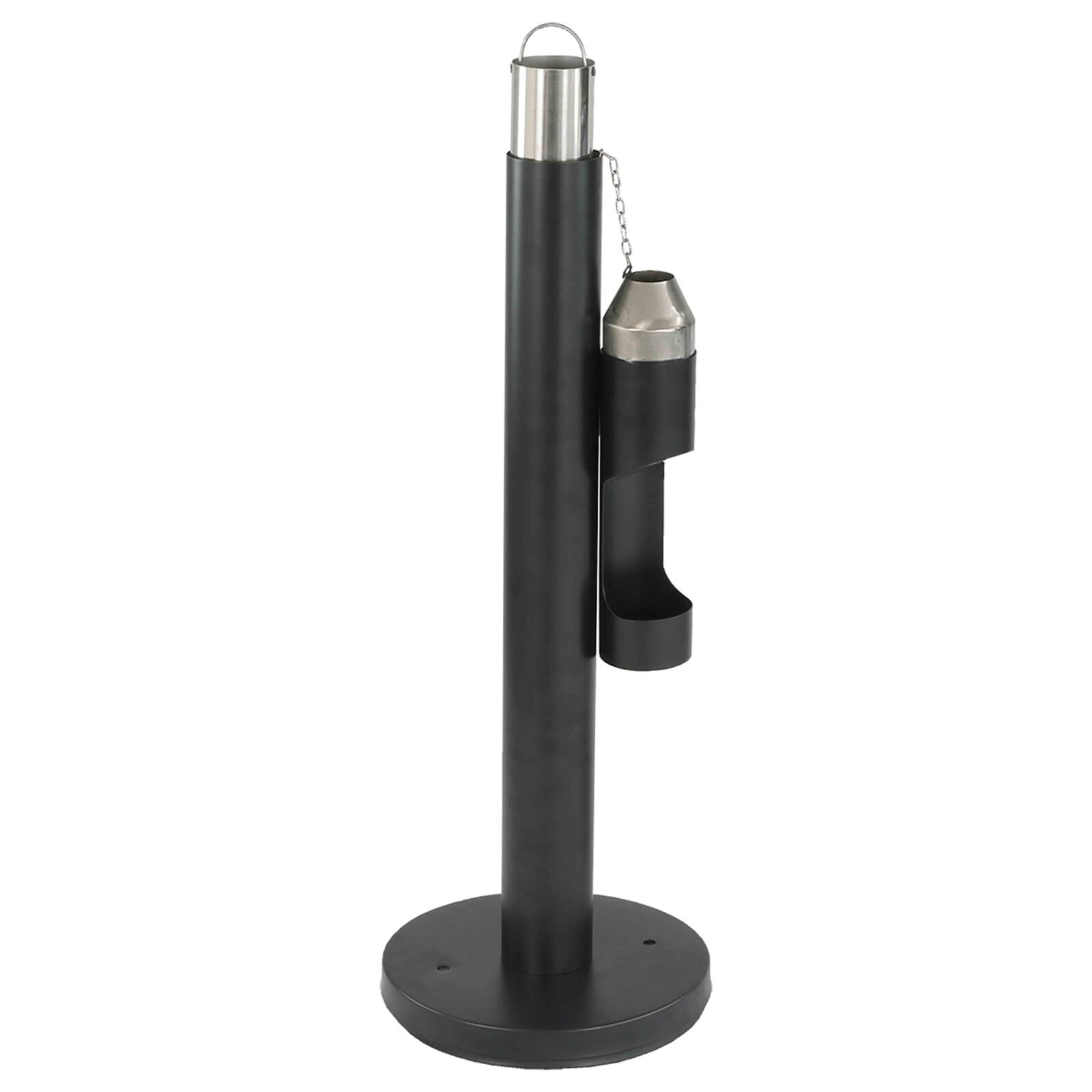 Cenicero de exterior para fijar al suelo negro