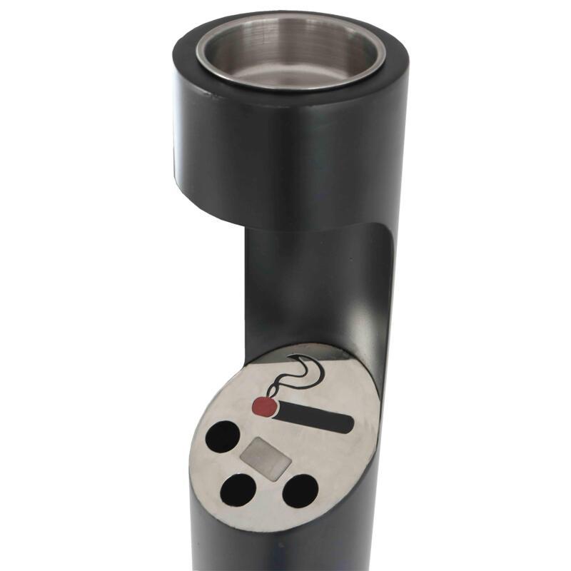 Cenicero de exterior para fijar al suelo negro