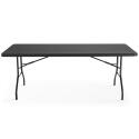Mesa plegable monobloque negra 180 cm - 8 plazas