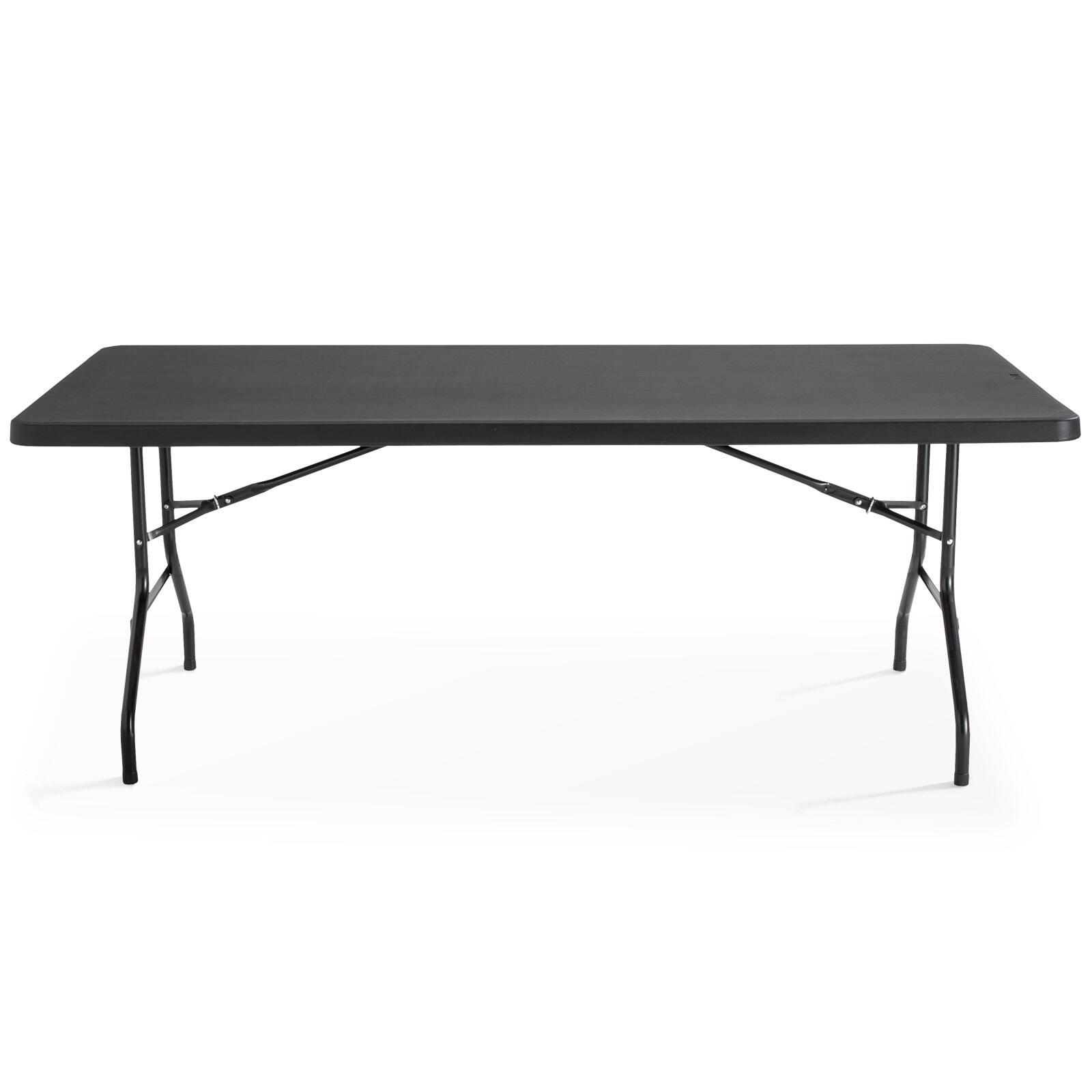 Mesa plegable monobloque negra 180 cm - 8 plazas Mesa plegable monobloque negra 180 cm - 8 plazas