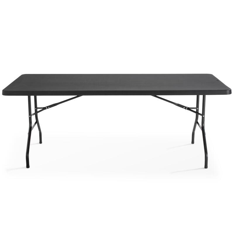 Mesa plegable monobloque negra 180 cm - 8 plazas