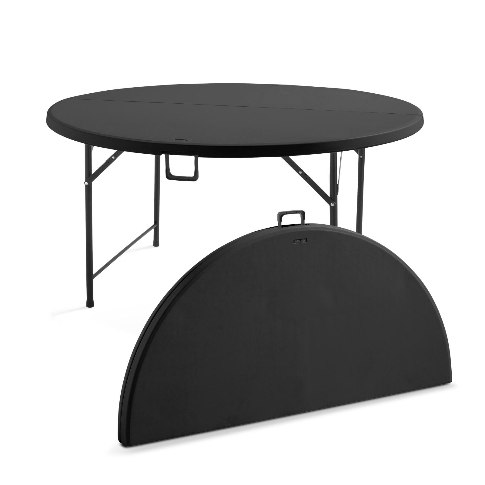 Mesa plegable redonda 150 cm en HDPE negro - 8 plazas Mesa plegable redonda 150 cm en HDPE negro - 8 plazas