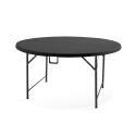 Mesa plegable redonda 150 cm en HDPE negro - 8 plazas