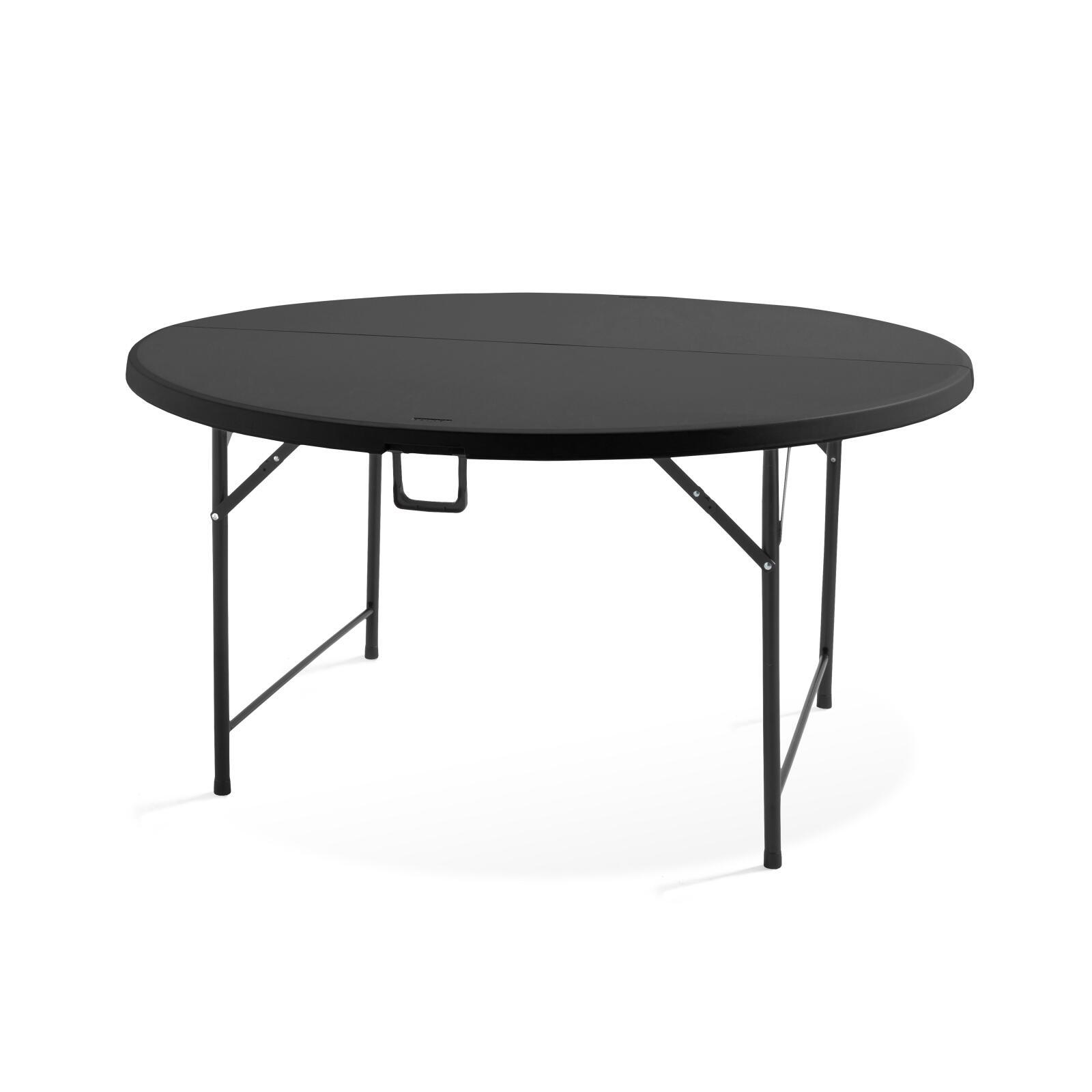 Mesa plegable redonda 150 cm en HDPE negro - 8 plazas Mesa plegable redonda 150 cm en HDPE negro - 8 plazas
