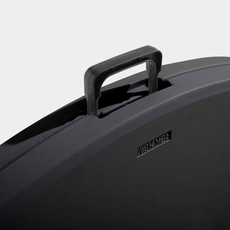 Mesa plegable redonda 150 cm en HDPE negro - 8 plazas