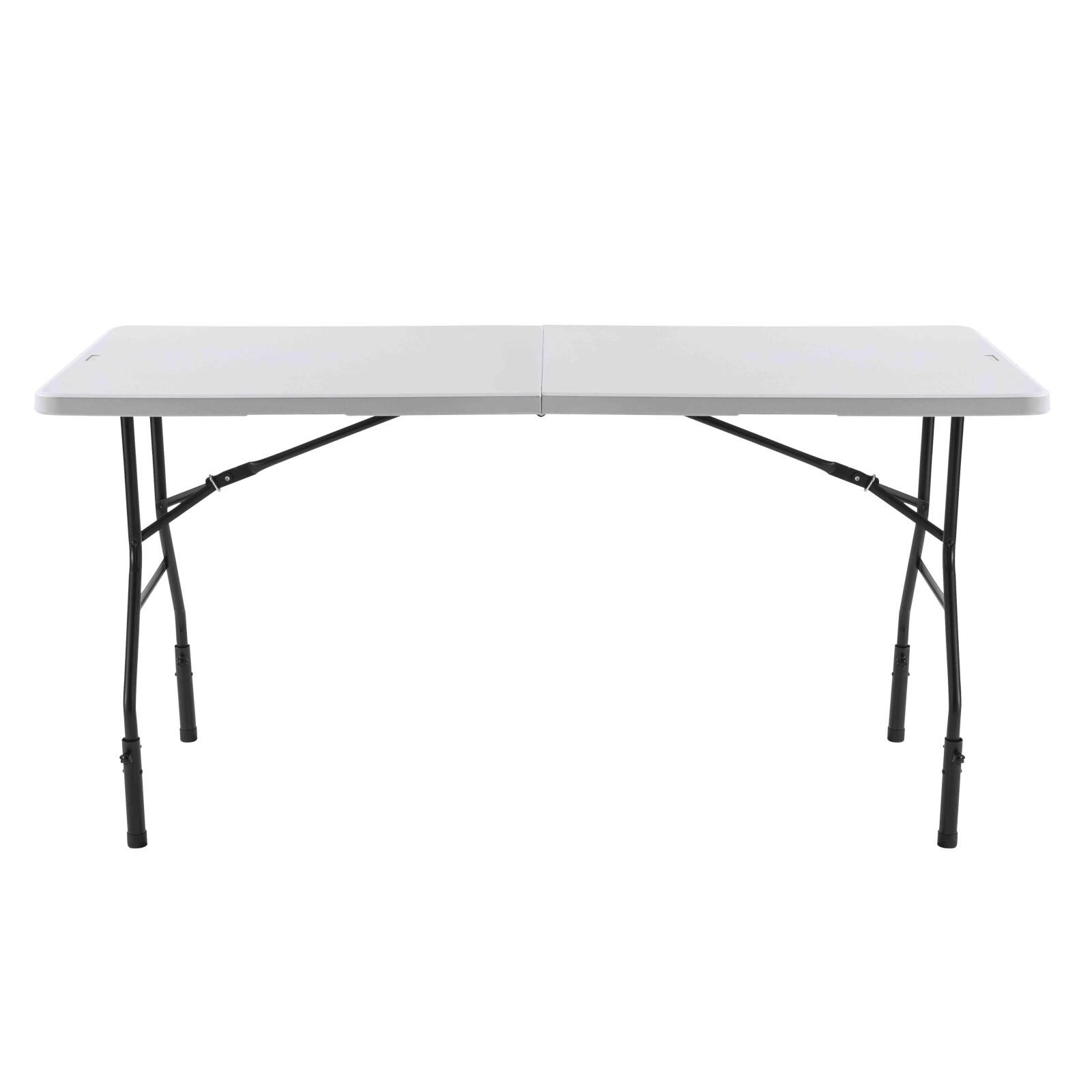 Mesa plegable de 180 cm con 4 asientos elevados y mantel elástico negro Mesa plegable de 180 cm con 4 asientos elevados y mantel elástico negro